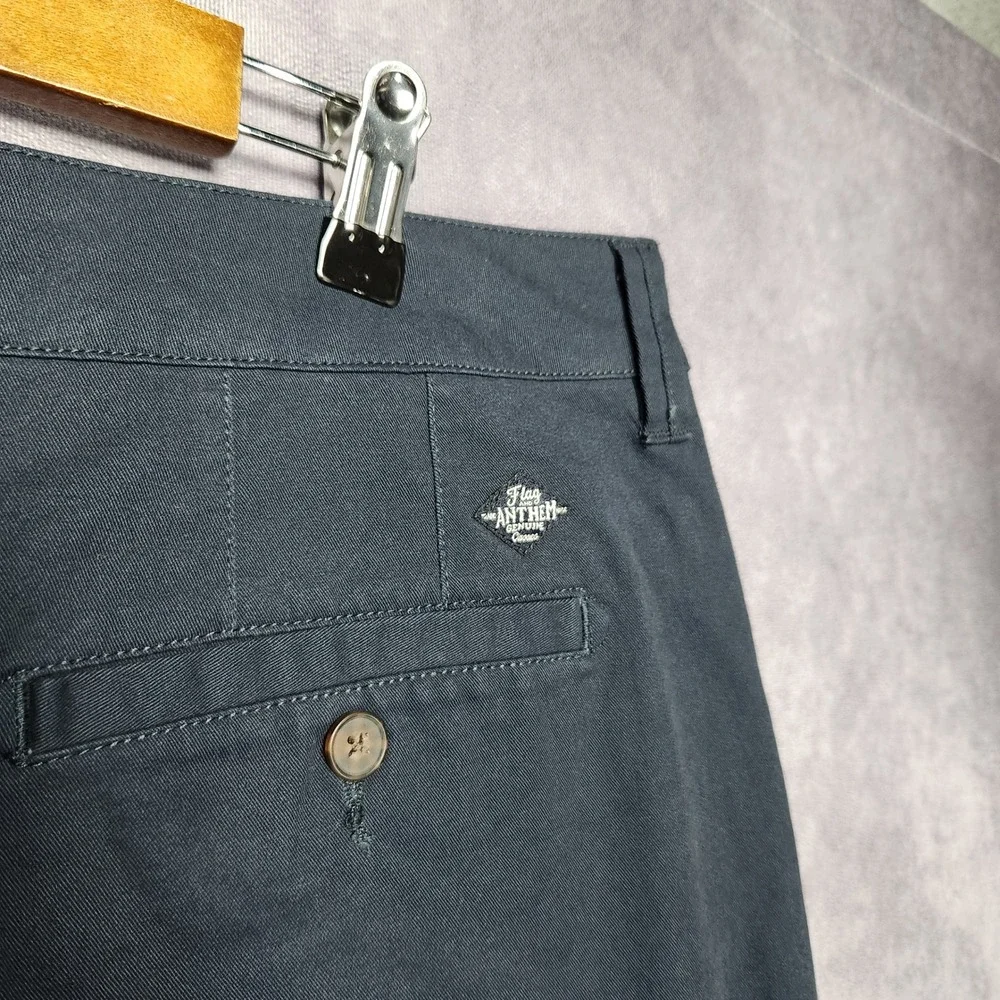 Flag & Anthem Mens Navy Blue Chino Shorts Size 34 CORESH409 Stretch‎ Flat Front